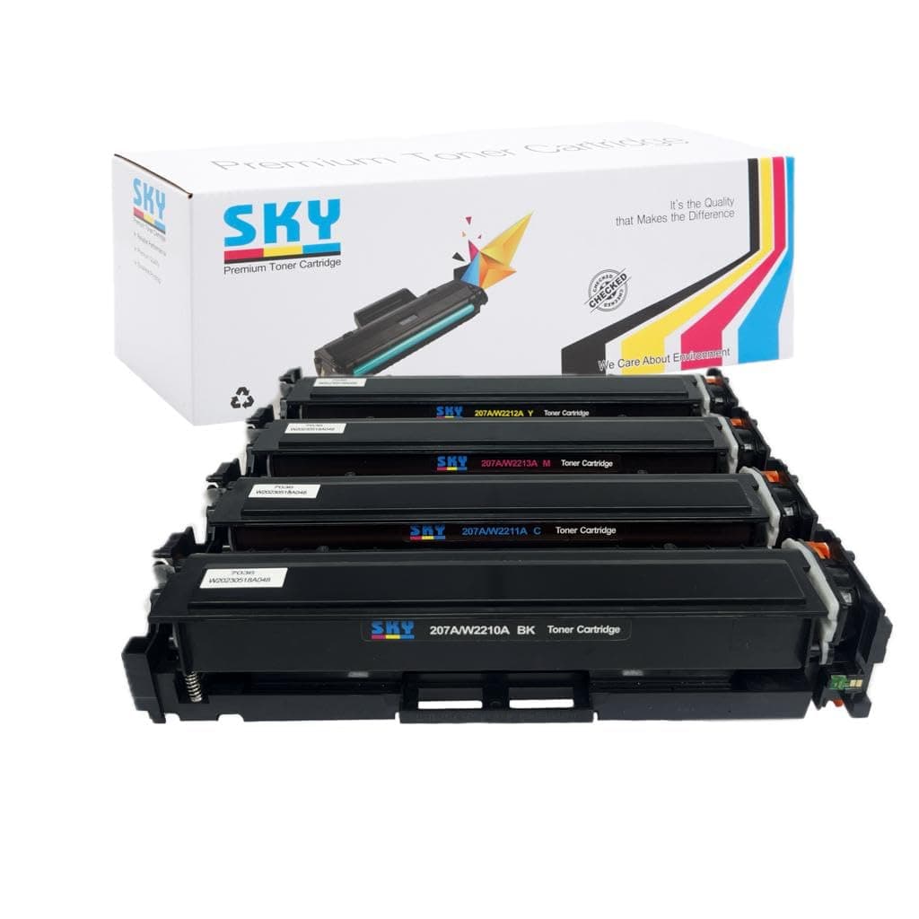 4-Pack 207A with Latest Chip Compatible for W2210A W2211A W2212A W2213A Toner Cartridges for Color LaserJet Pro M255dw MFP M282nw M283cdw M283fdw Printer