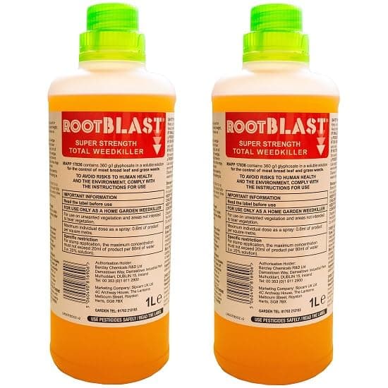 Rootblast | Super Strength Concentrated Total Weed Killer - Super Strength Glyphosate for Effective Weed Control - Kills Weeds down to the their roots (2 x 1L)