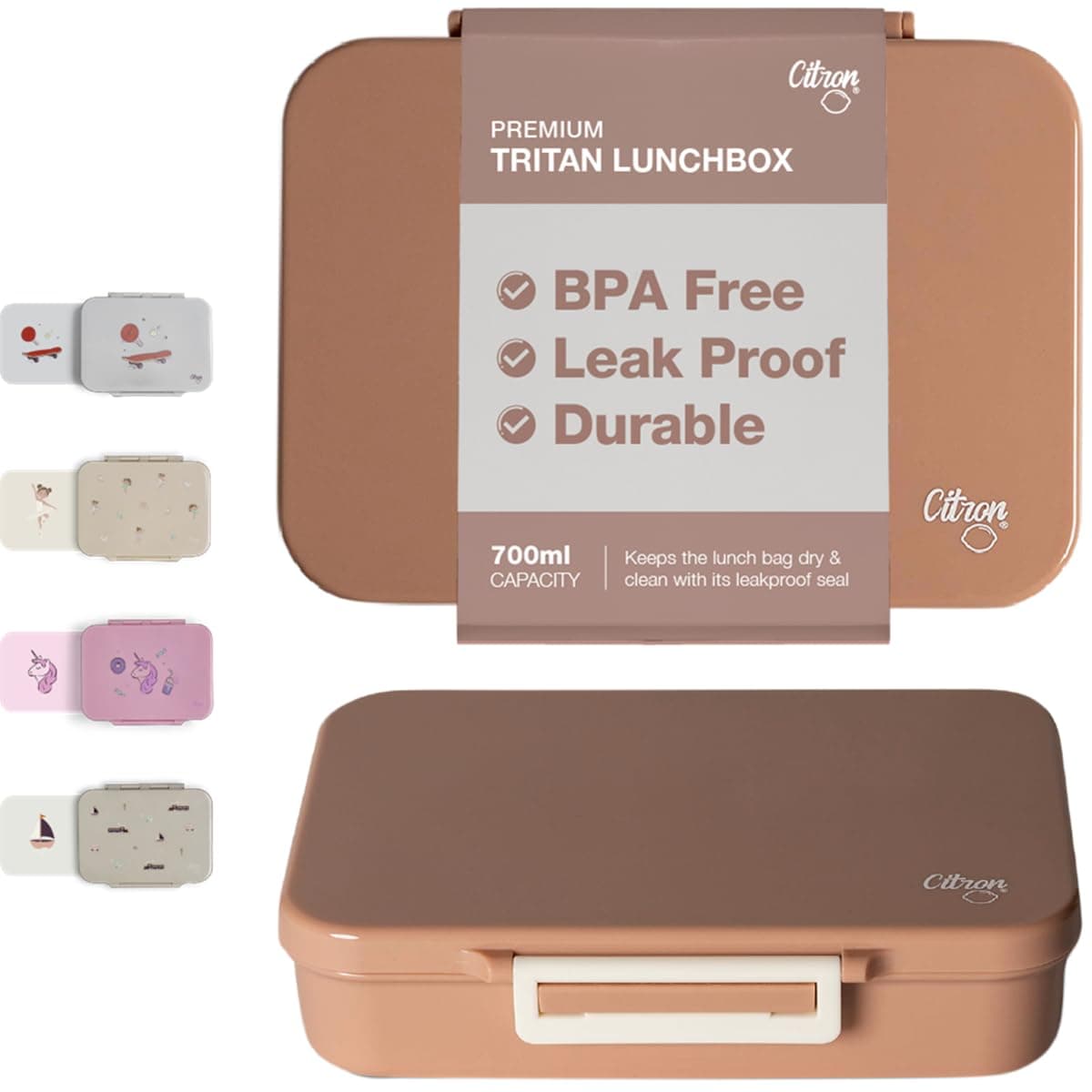 Tritan Lunch Box for Kids with 4 Compartment Easy to Open, Great for School & Travel, Elegant Blush Pink Design