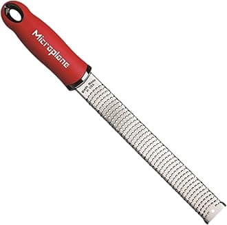 Classic Red Zester Grater, Stainless Steel - Citrus Zesting & Cheese Grating, Dishwasher Safe, Made in USA, Model Name: Microplane