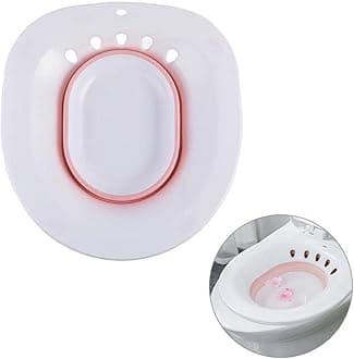Sitz Bath Tub Over The Toilet, Foldable Yoni Steam Seat, Personal Washing Bidet Bowl for Hemorrhoid/Perineal Treatment, Avoid Squatting for Post Episiotomy Patients, Pregnant/Postpartum Women