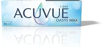 Oasys Max 1-Day Lenses - Help Reduce the Feeling of Tired and Dry Eyes - Day Contact Lenses with -1.00 dpt and BC 8.5 - UV Protection and