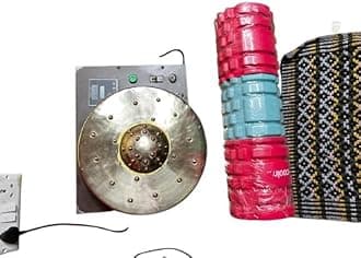 Bronze Rotating Kansya Thali Massage Machine Foot and body Relaxing 90 W (with Remote) ACUPRESSURE POINTS 8 ON THALI / 15 VATI (red/sky) pack-1