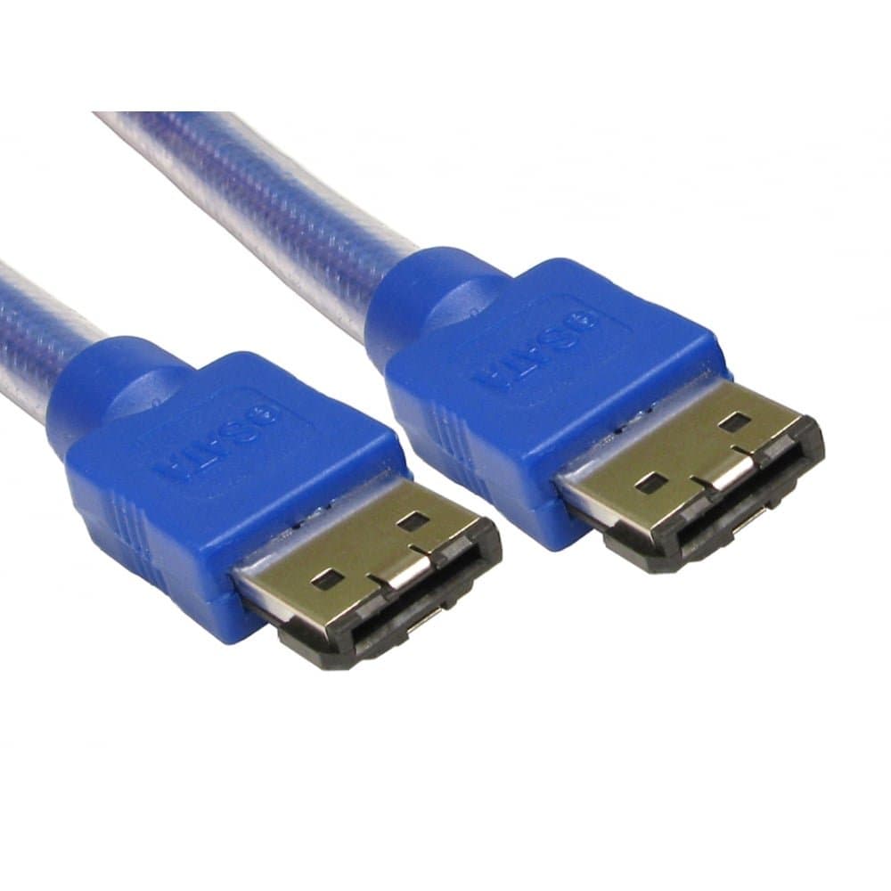 Bluecharge Direct1.5m eSATA to eSATA 6GB Data Lead External Sata 3 Shielded Cable Blue