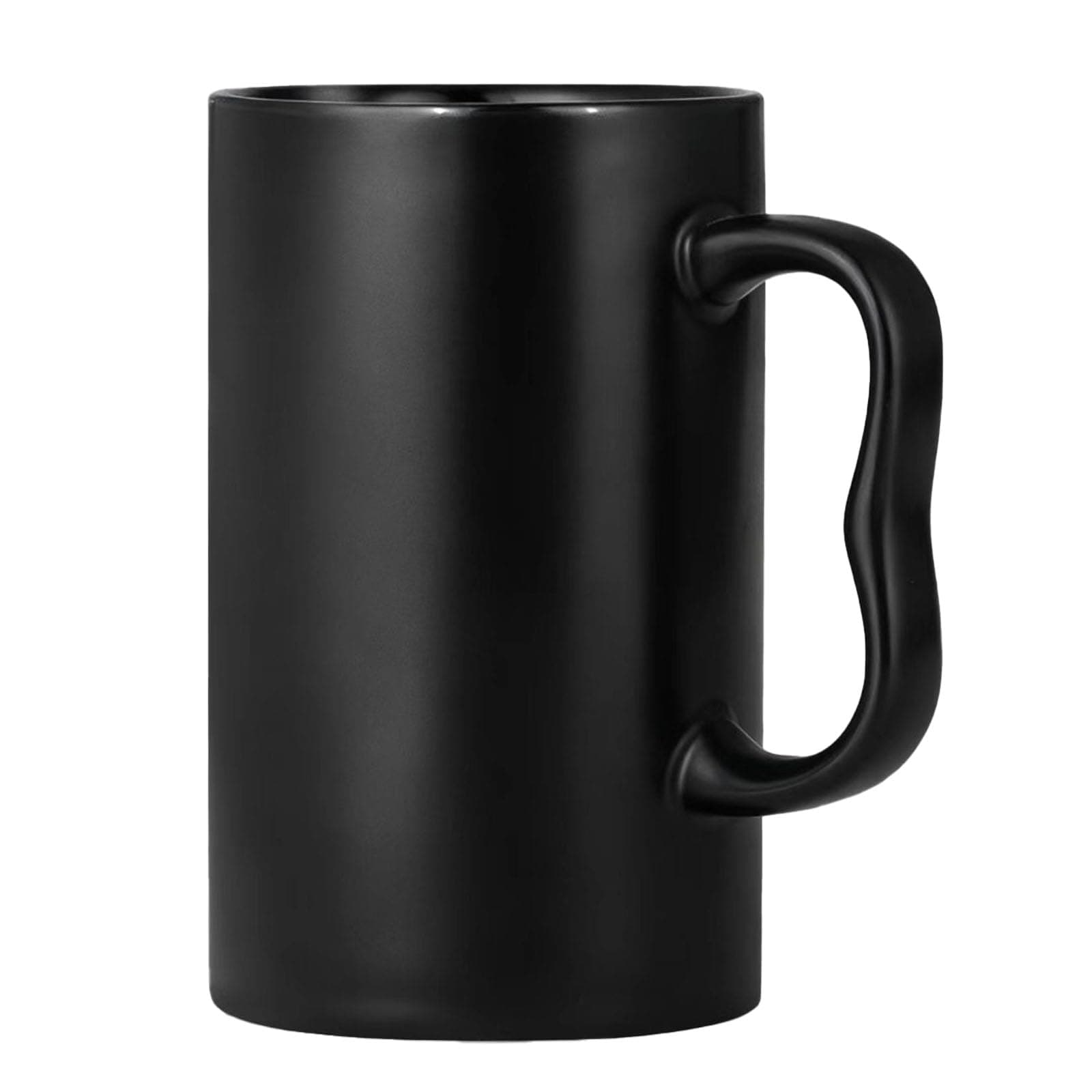 20 oz Large Coffee Mug, Plain Black Diner Coffee Mugs,Tall Ceramic Super Big Beer Cups with M Handle for Latte,Cappuccino,Milk,Cocoa Idea Gift for Men Women Office Work Matte Black