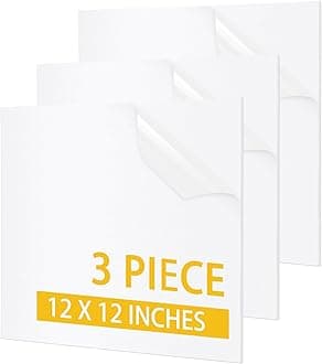 3 Pack HDPE Plastic Sheets 12” x 12",Phiowocx 3mm(1/8") Thick High Density Polyethylene Boards,Solid HDPE Sheet,Plastic Boards Panel for DIY Projects Crafts Flat Panel Machining Home Decor(White)