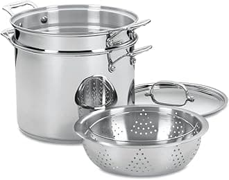 Pasta/Steamer Set, Stainless Steel, Silver, 12-Quart 77-412P1
