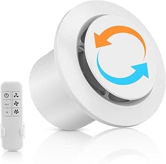 Bathroom Extractor Fan, 100mm Silent Extractor Fan with Remote Control, 2 Way Ventilation Fan, 3 Speeds, Powerful High Airflow Exhaust Fan, Wall/Window/Ceiling Mounted for Kitchen, Garage
