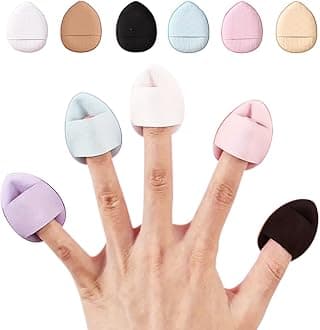 Mini Finger Puffs 6 pcs Finger Triangle Makeup Puff, Blender Sponge, Soft Cosmetic Finger Mini Powder Puff, Perfect for Foundation, BB Cushion, Cream, Concealer & Powder