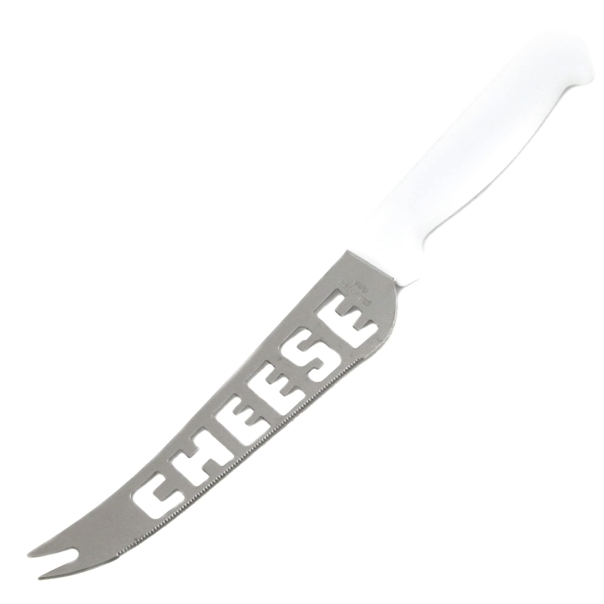 Classic Stainless Steel Blade Cheese Knife with Plastic Handle, 9.5 inch blade, White
