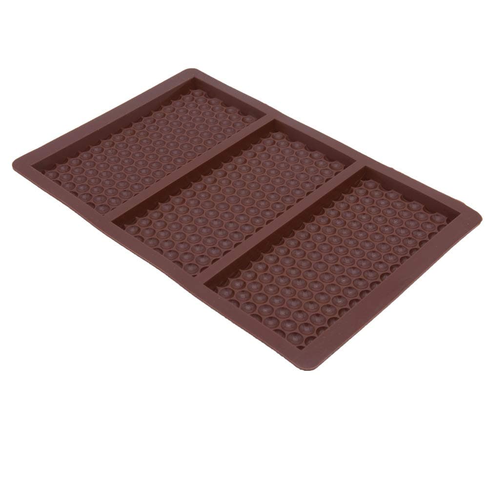 Silicone Moulds 3-Cell Bubble Effect Chocolate Bar Sweet Moulds Candy Moulds Baking Silicon Bakeware Mold Shape Pattern Soap Wax Flexible Baking Mould