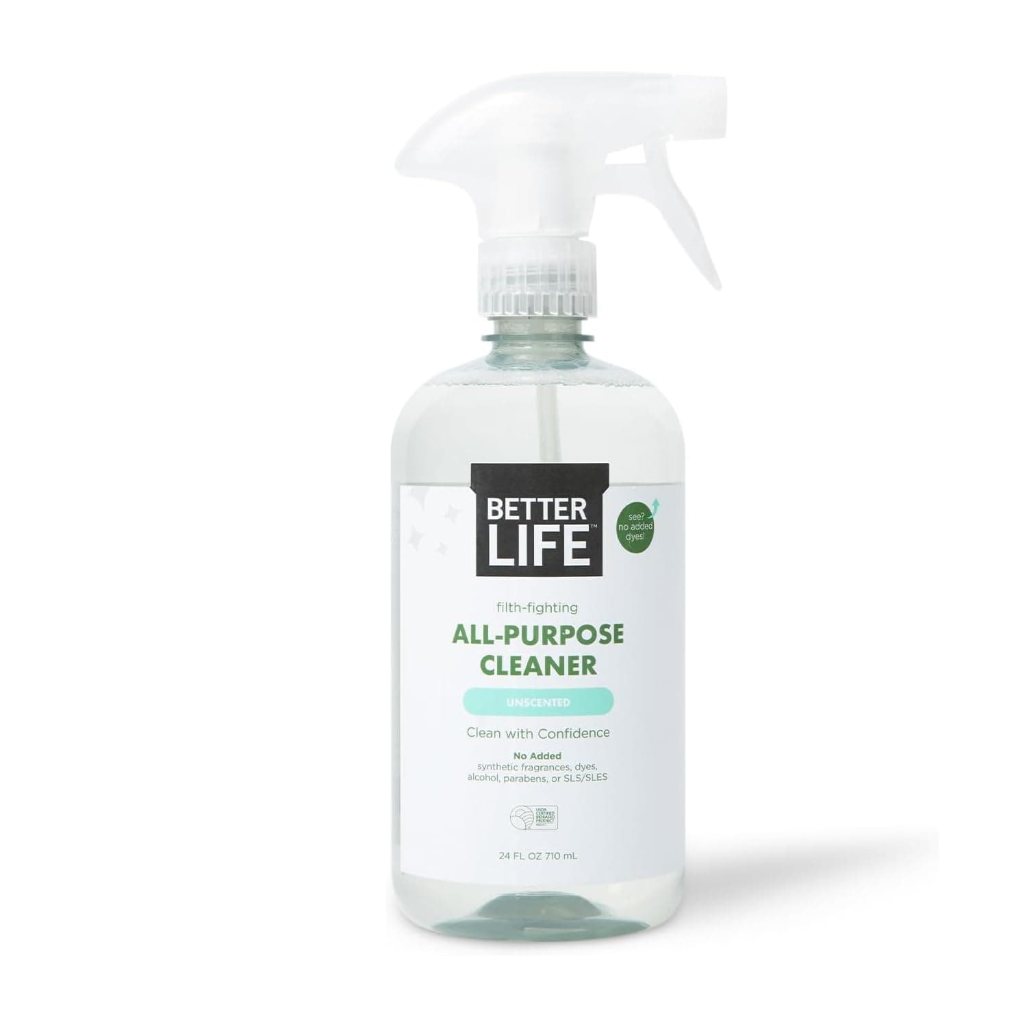 Better Life All Purpose Cleaner - Multipurpose Plant Based Home and Kitchen Cleaning Spray for Glass, Countertops, Appliances, Upholstery & More - Multi-surface Spray Cleaner - 24oz Unscented