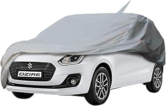 Allextreme D7002 Car Body Cover Compatible with Maruti Suzuki Dzire Custom Fit Dustproof UV Heat Resistant Indoor Outdoor Body Protection (Silver Without Mirror)