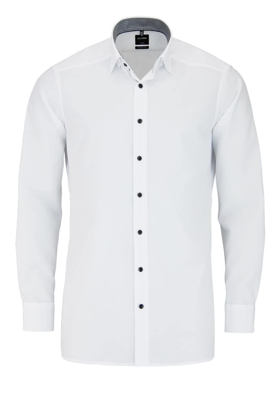 OLYMP Bezner KG Men's Plain Button Down Formal Shirt white Weiß