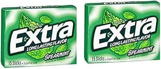 Wrigley's Extra Long Lasting Sugar Free Chewing Gum Spearmint Flavour 81g (Pack of 2)
