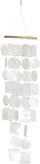 Deco 79 Capiz Shell Waterfall Windchime, 20" x 5" x 5", White