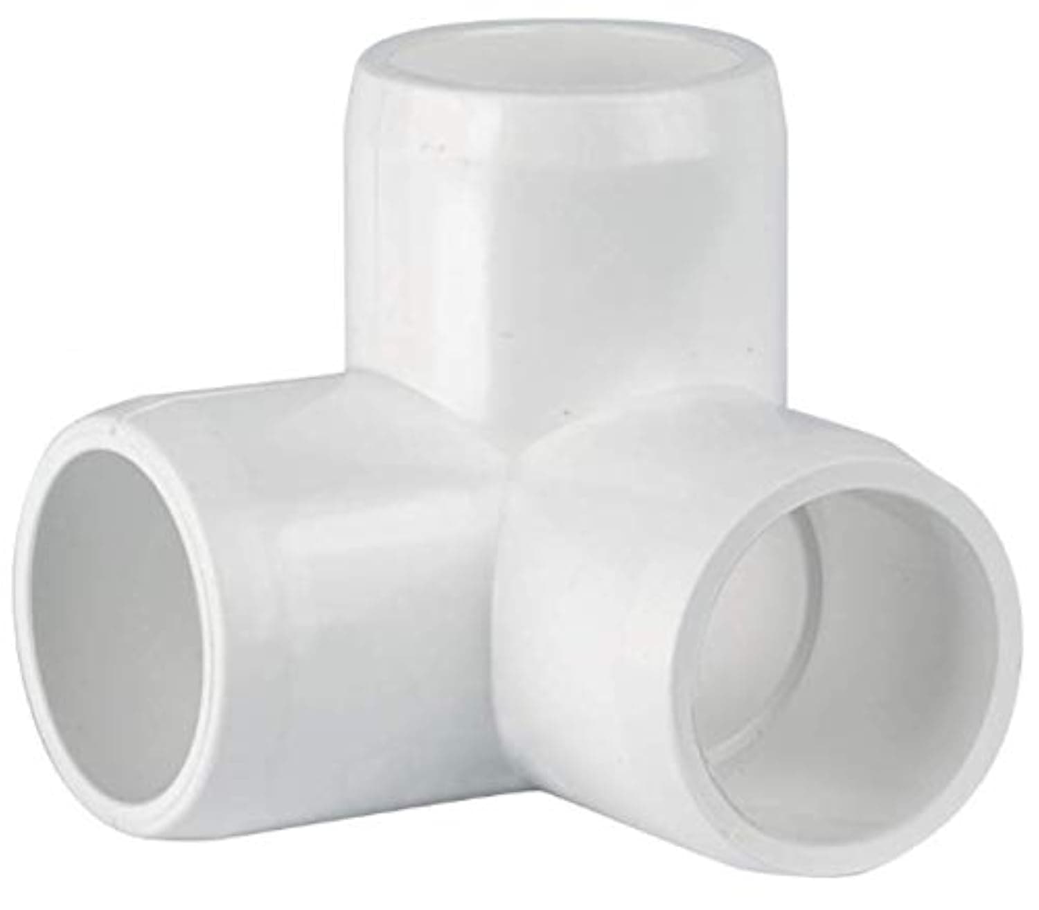 1/2" PVC 3-way Elbow Fitting Connectors for 1/2 inch Schedule 40 PVC Pipe Furniture Grade, 3-way L PVC Connectors, 2 pieces