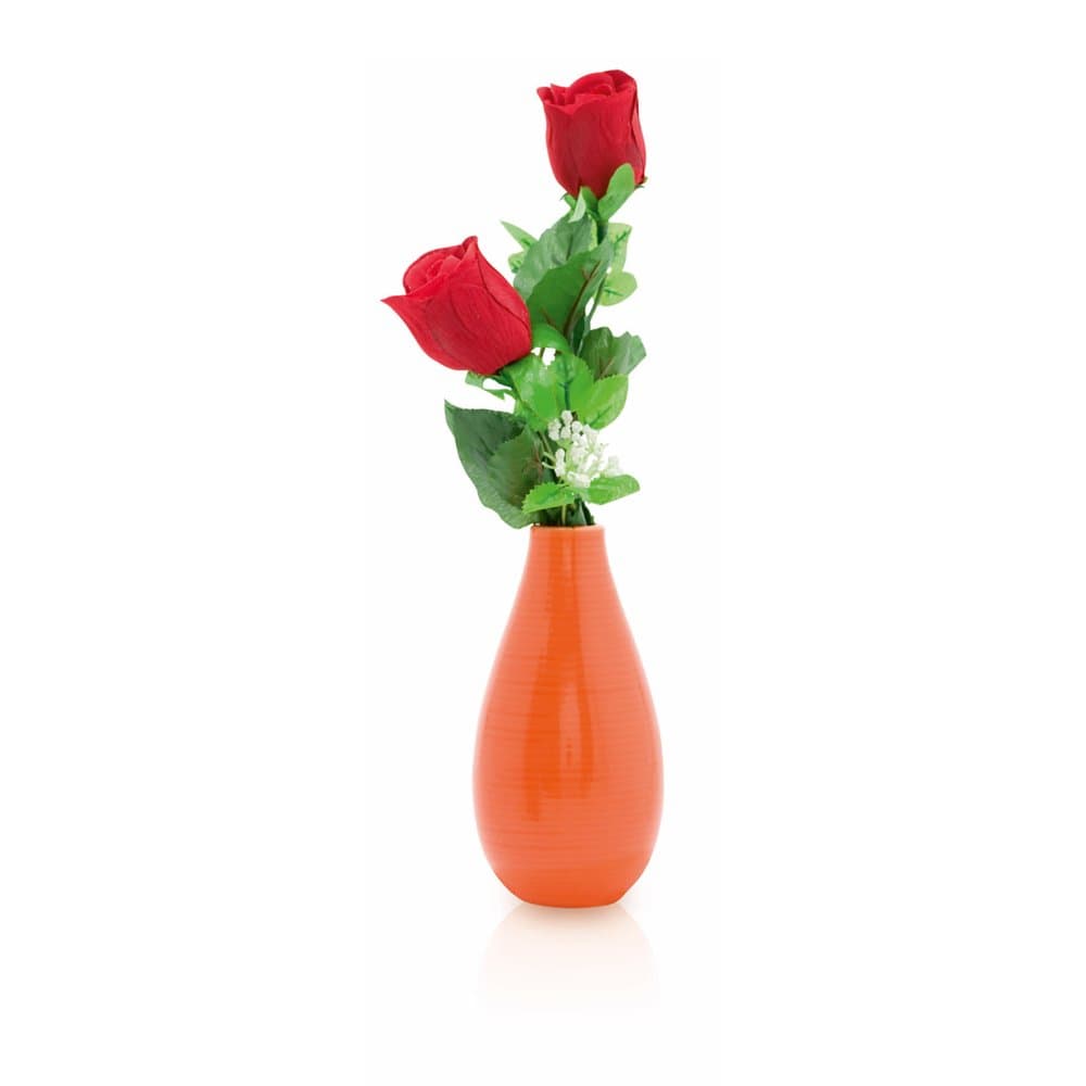 eBuyGB Decorative Vase, Ceramic, Orange, Pack of 1