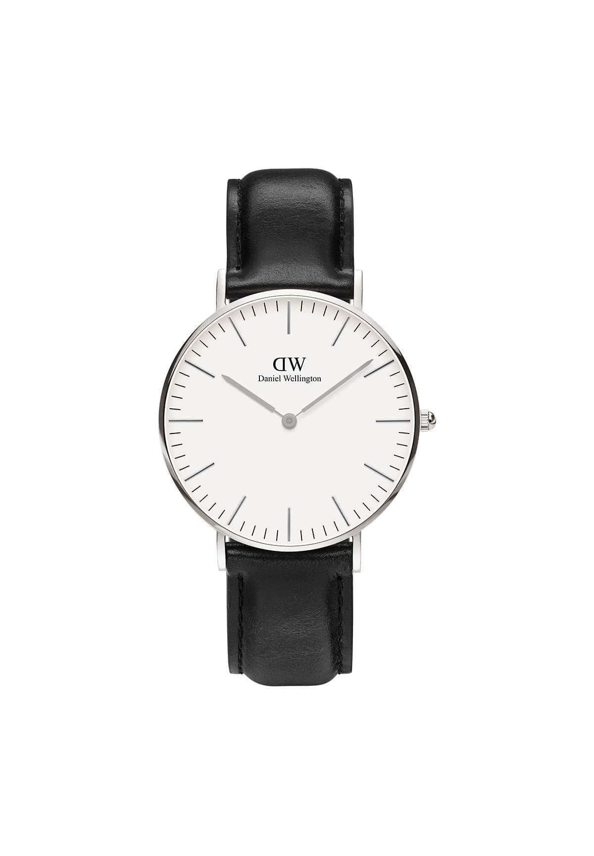 Classic Sheffield Black/Silver Watch, 36 mm, Leather, for Men and Women
