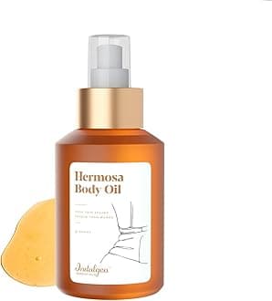 Indulgeo Essentials Hermosa Body Oil for Women | After Bath Tan Removal & Pigmentation Body Oil | Deep Moisturising Oil for Dry, Dull Skin | Ideal for Underarms, Thighs & Dark Areas | Nourishing BodyOil For Winter - (100 mL)