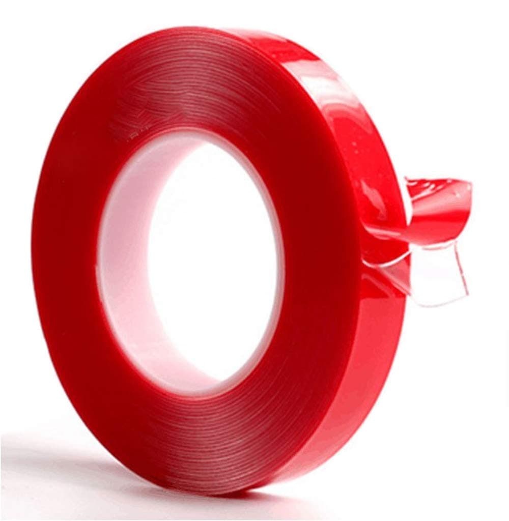 Acrylic Double Sided Adhesive Tape Extra Strong 5m x 12mm for LED Strip 220V up to 14mm Transparent Heat Resistant Acrylic PET (5m Long, 12mm wide, 1mm Thick)
