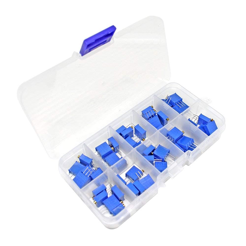 Eiechip 50pcs/lot 3296W Multiturn Trimmer Potentiometer Kit High Precision 3296 Variable Resistor with Free Box Electronic DIY kit