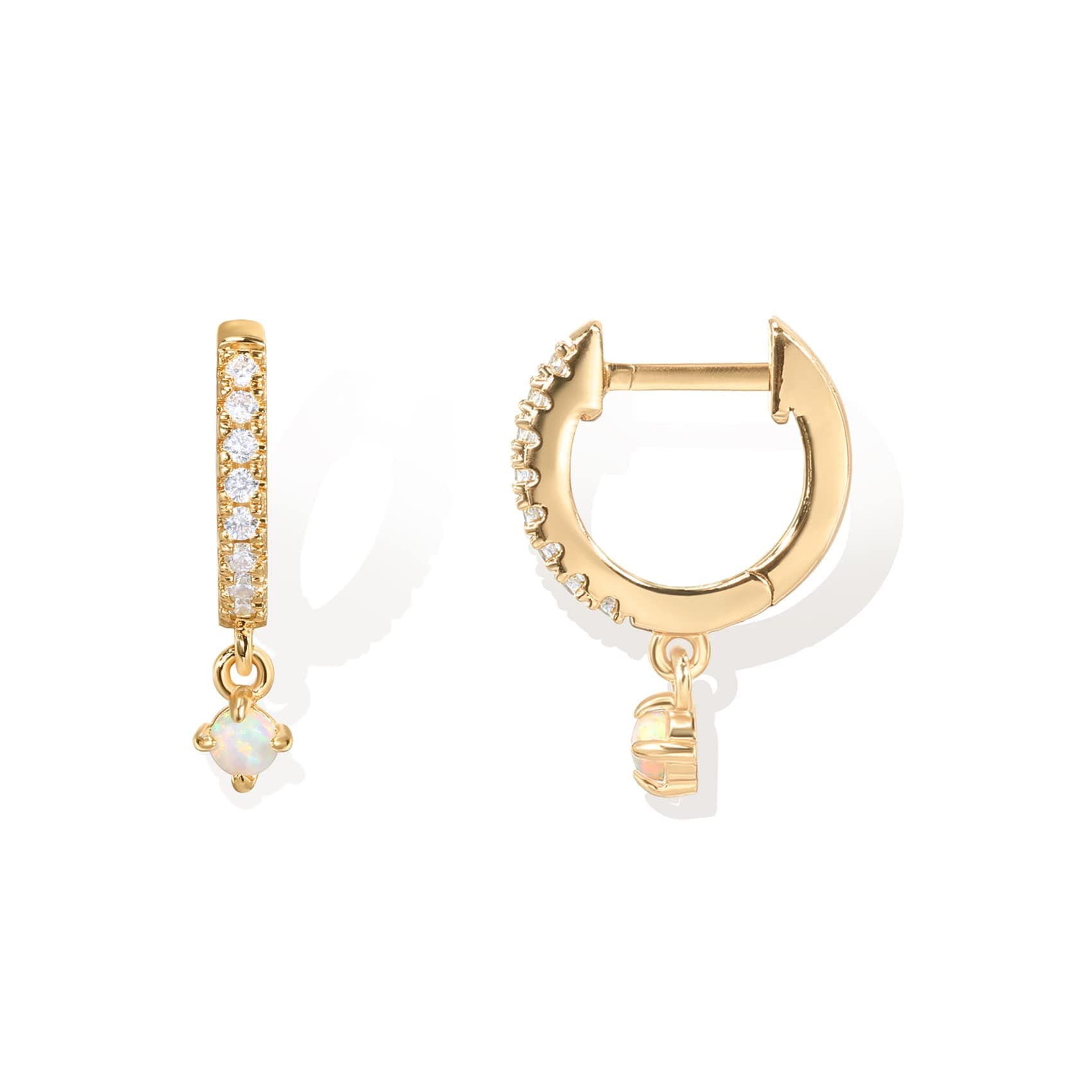 14K Gold Plated S925 Sterling Silver Post Lightweight Drop/Dangle Huggie Earrings for Women | Religious Ornament: Cross, Evil Eye, Clover, Celtic | Dainty Earrings for Women