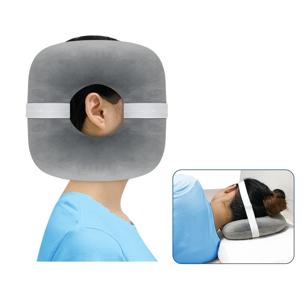 Piercing Ear Pillow with Holes for Ear Pain Side Sleeping Donut Pillows Cnh Pressure Sore Relief Inflammation Ache Cushion Ear Guard Pad with a Strap Ultimate Comfort and Protection