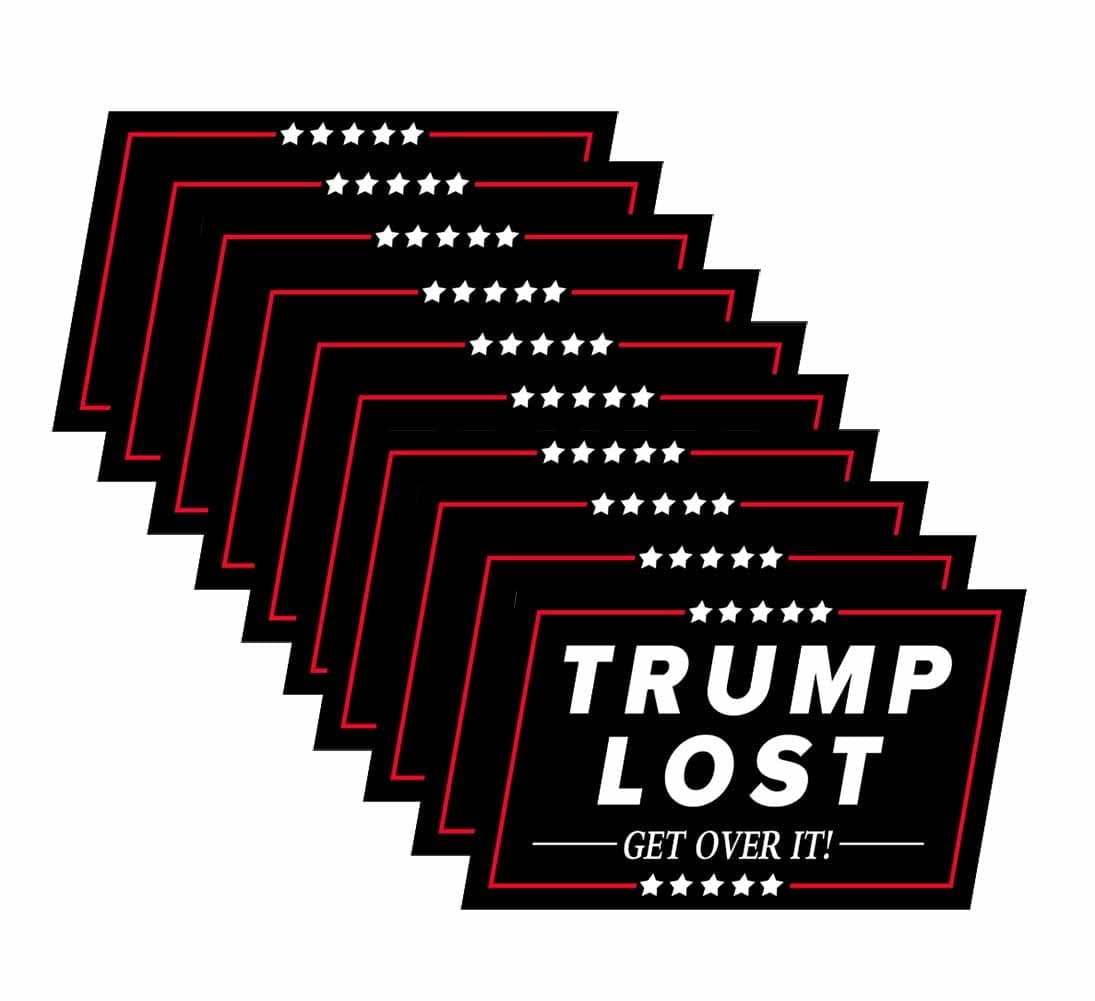 10 Pack Trump Lost GET Over IT Stickers Funny Biden Won Victory Car Bumper Helmet Laptop Truck Water Bottle Window Tumbler Wall Vinyl Decoration Decal Gift Sticker