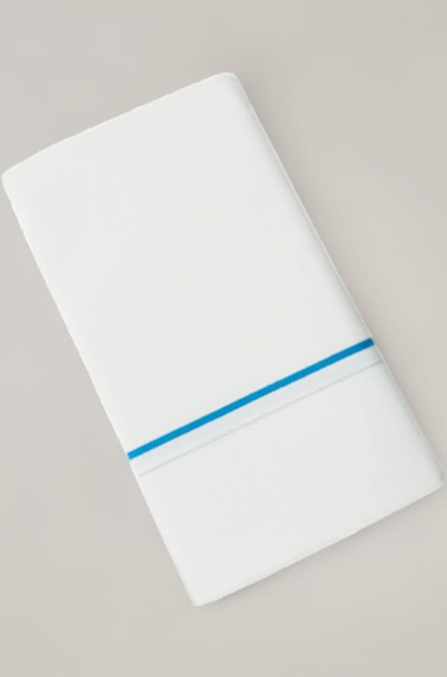 KITEX- SMARTLINE WHITE SINGLE DHOTI NARROW BORDER SKY BLUE- COLOUR