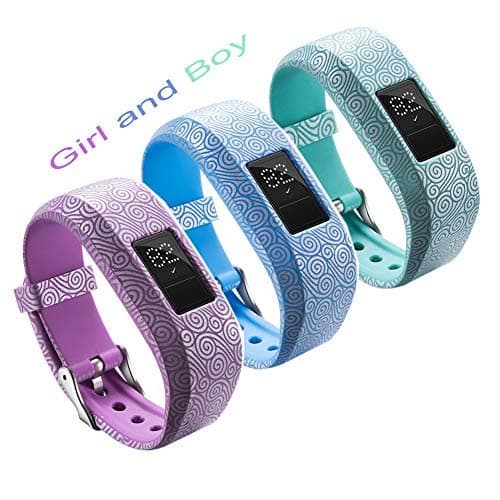 Sibode Replacement Bands Compatible with Garmin Vivofit 3/ Vivofit JR/JR. 2 Bracelet for Kids Women Man (3Pack Ripple)