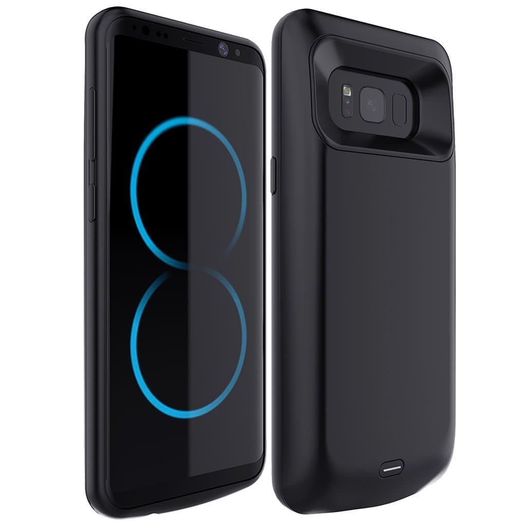 RUXELY Galaxy S8 Battery Case,5000mAh Portable External Backup Charging Case, Rechargeable Protective Power Bank Charger for Samsung Galaxy S8(Black)(Not for Galaxy S8 Plus)