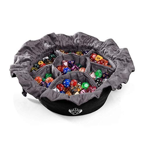 CardKingPro Immense Dice Bags with Pockets - Black - Capacity 150+ Dice - Great Organizer for Hoarders & Collectors [Patented Design]