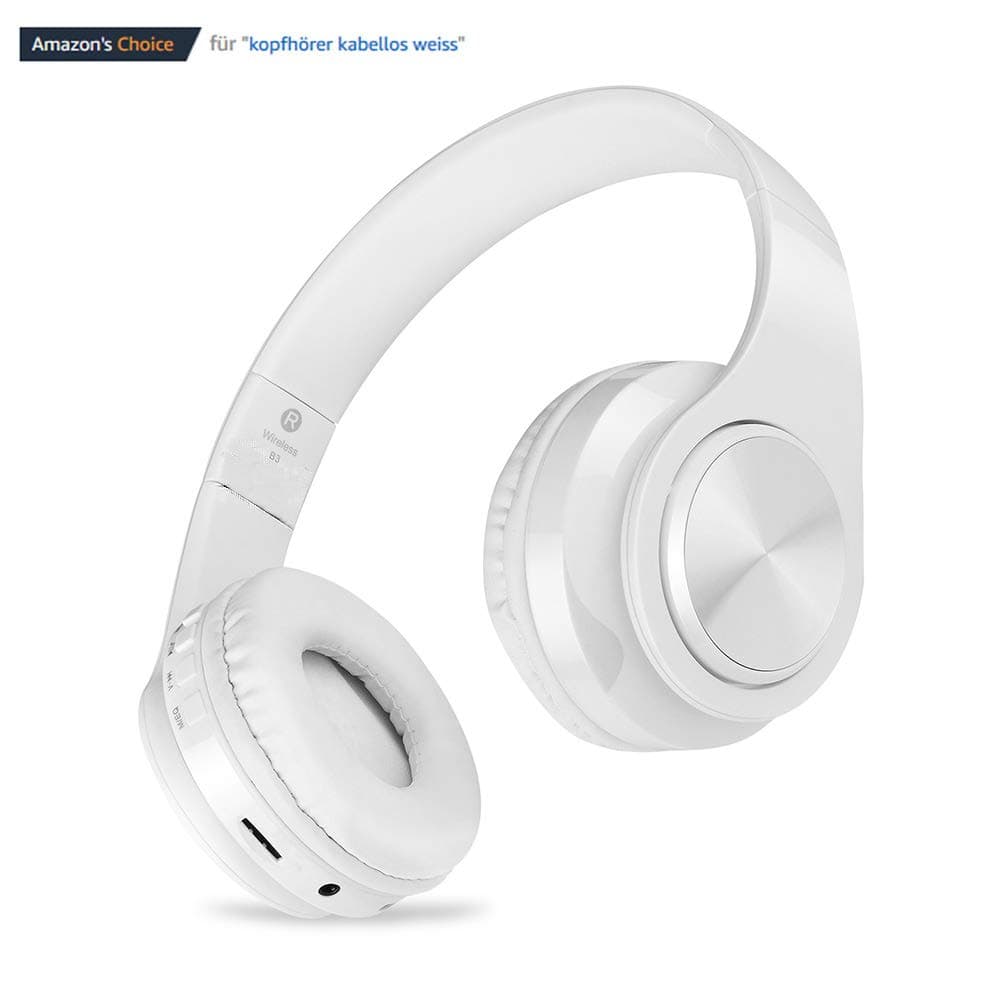 Wireless Bluetooth Headphones,Qilian B3 Bluetooth 4.2 Hifi Stereo Headsets Wired and Wireless Dual Mode Deep Bass Foldable Headphones Noise Cancelling Over Ear Earphones With Microphone-White