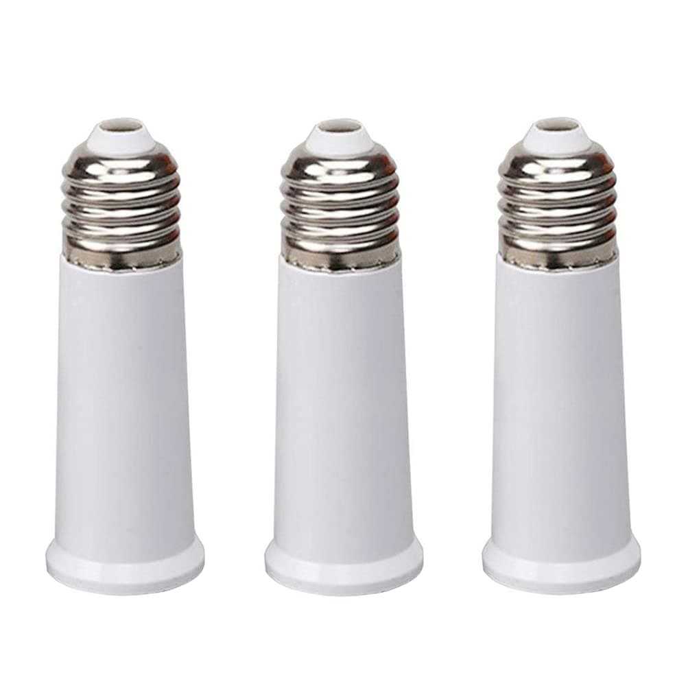 E26 Socket Extender - 3.7 Inch Extension Adapter, Standard Medium Base Light Bulb Holder (3 Pack)