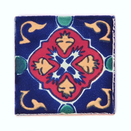 Ceramic Mexican Tile – 5cm- Handmade and Ethically Traded by Tumia LAC – 50 Pack