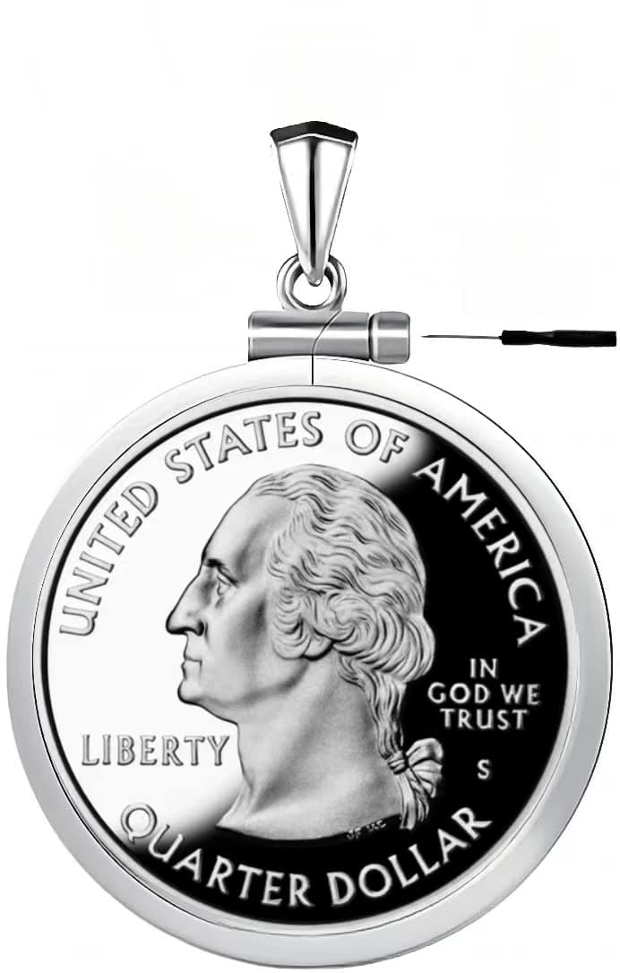 Geruibi Sterling Silver 25 Cent Border Screw Top Coin Border is suitable for 24.26mm diameter 1.75mm thickness, Coins Not Included