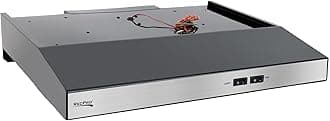 RecPro RV Range Hood with Charcoal Filter & LED Lamp | 12V DC Motor | 60W Energy Efficient | Built-in Charcoal Filter | Sleek Design | Hard-Wired Installation | 0.8A Fan Motor (Stainless Steel)