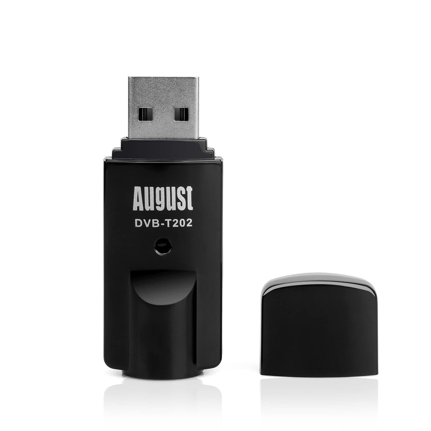 August DVB-T202 USB Freeview TV Tuner Stick – Watch & Record Freeview Channel on PC and Loptop Windows 11/10/8/7 PC or Laptop – No Internet Required – Plug & Play Digital Receiver