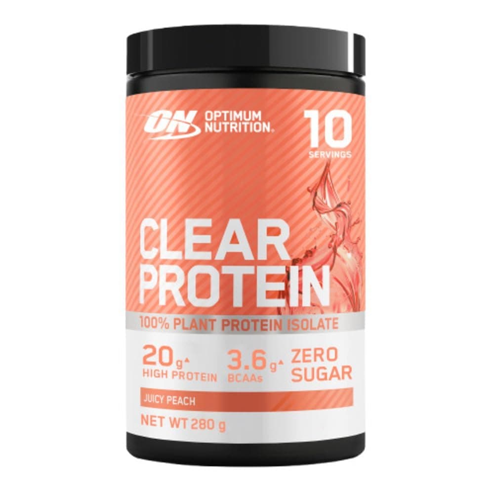 Clear Protein 100% Plant Protein Isolate, Vegan and Sugar-Free High Protein Powder with BCAAs, made from Pea Protein Isolate, Muscle Support & Repair, Juicy Peach, 10 servings, 280 g
