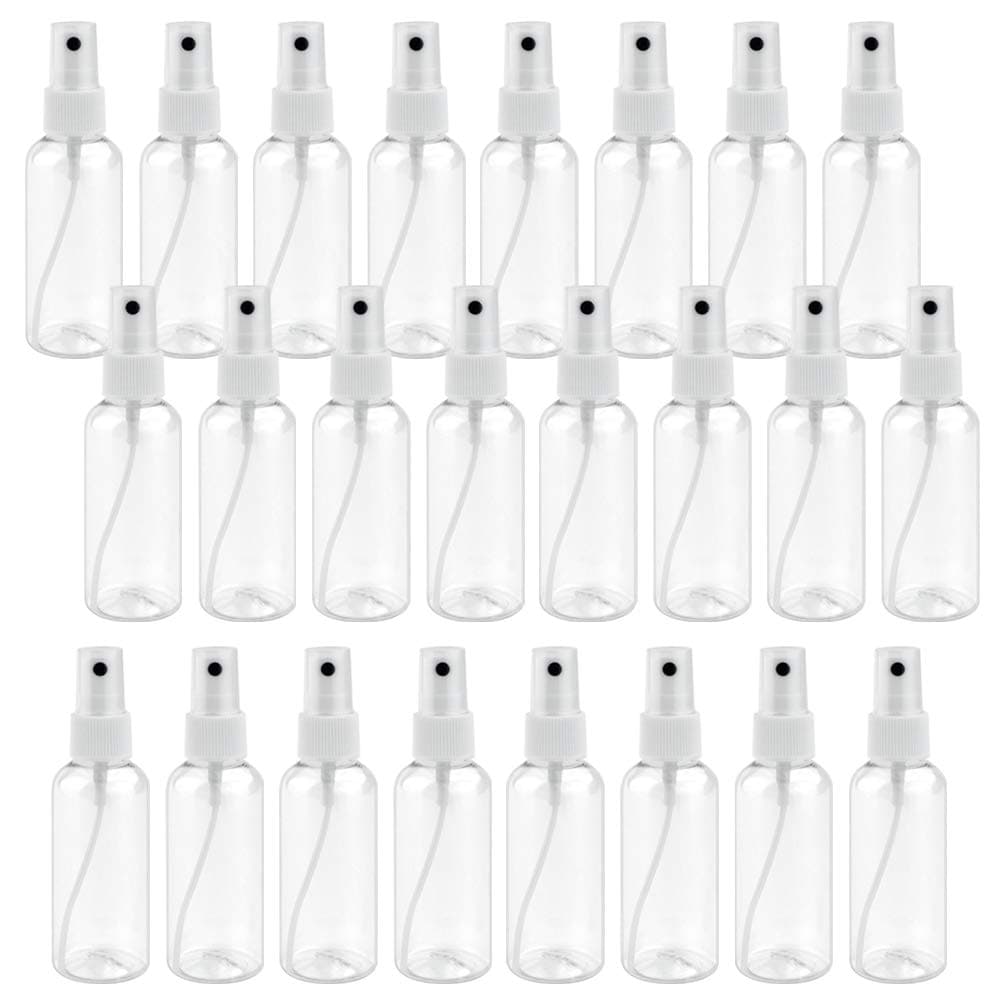 24 Pcs Plastic Travel Bottles, Fengek 2 oz/60ml Empty Portable Bottles with Pump Spray Cap for Cosmetic Shampoo