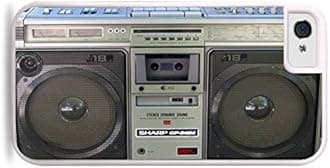 Retro Stereo Radio Tape Recorder Player Design Print White 2-in-1 Protective Case with Silicone Insert for Apple iPhone 5 / 5S