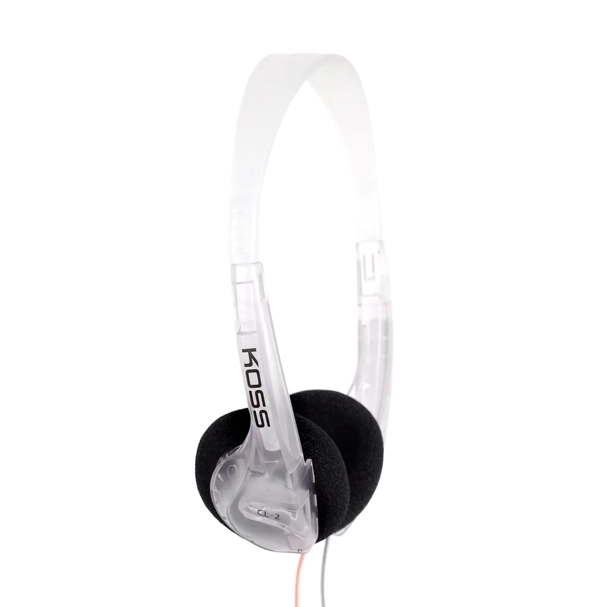 Koss CL/2 Clear Transparent On-Ear Headphone, Lightweight, 3.5mm Jack, 6 Foot Cord