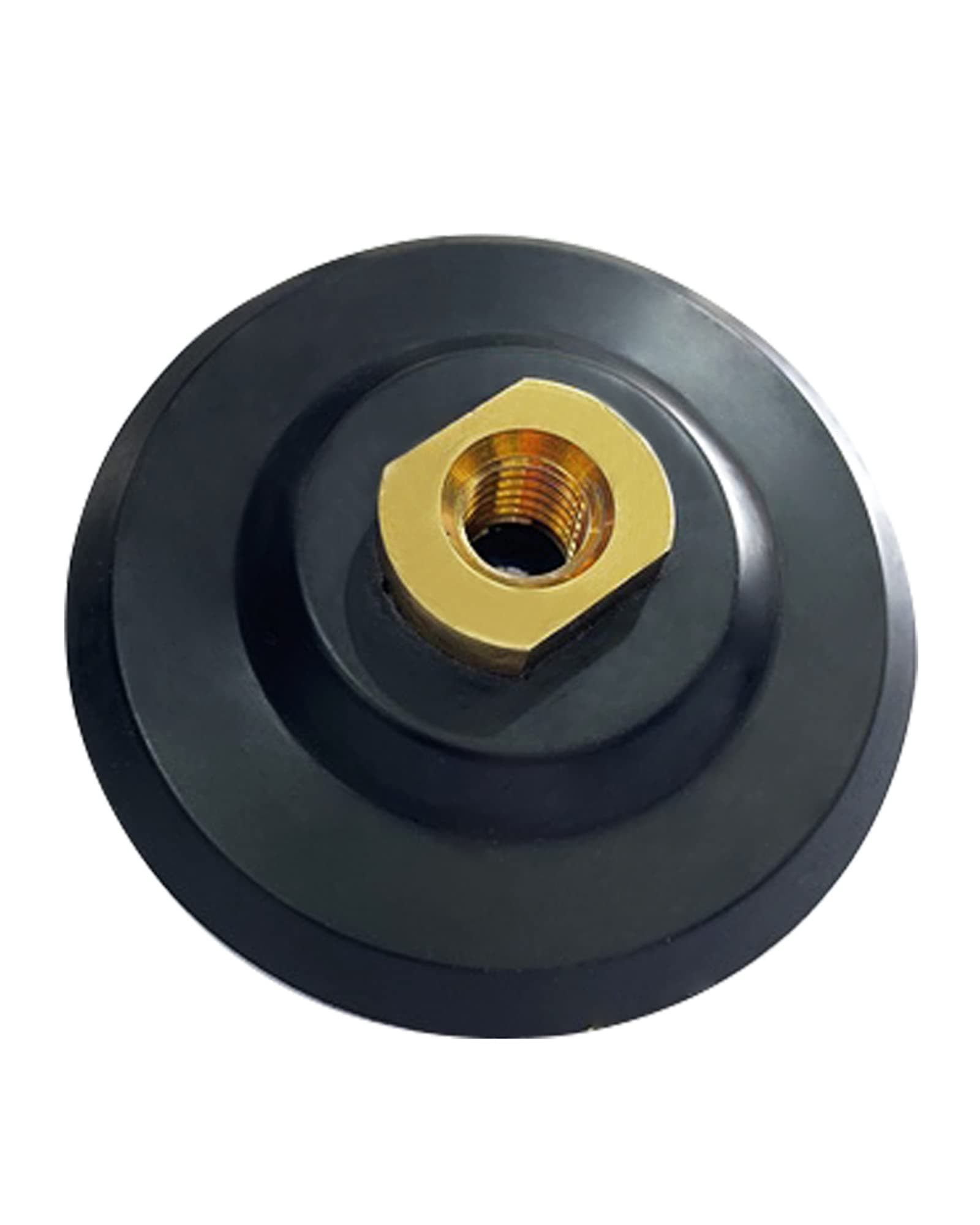 Rubber Backing Pad Black Rigid Backer Pads for Diamond Polishing Pads 5/8”-11 Hook and Loop Backing Pad (4 inch)