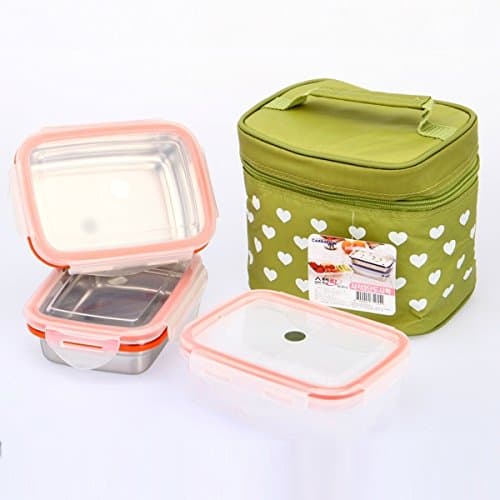 StenLock Square three tier stainless steel lunch box C4-186