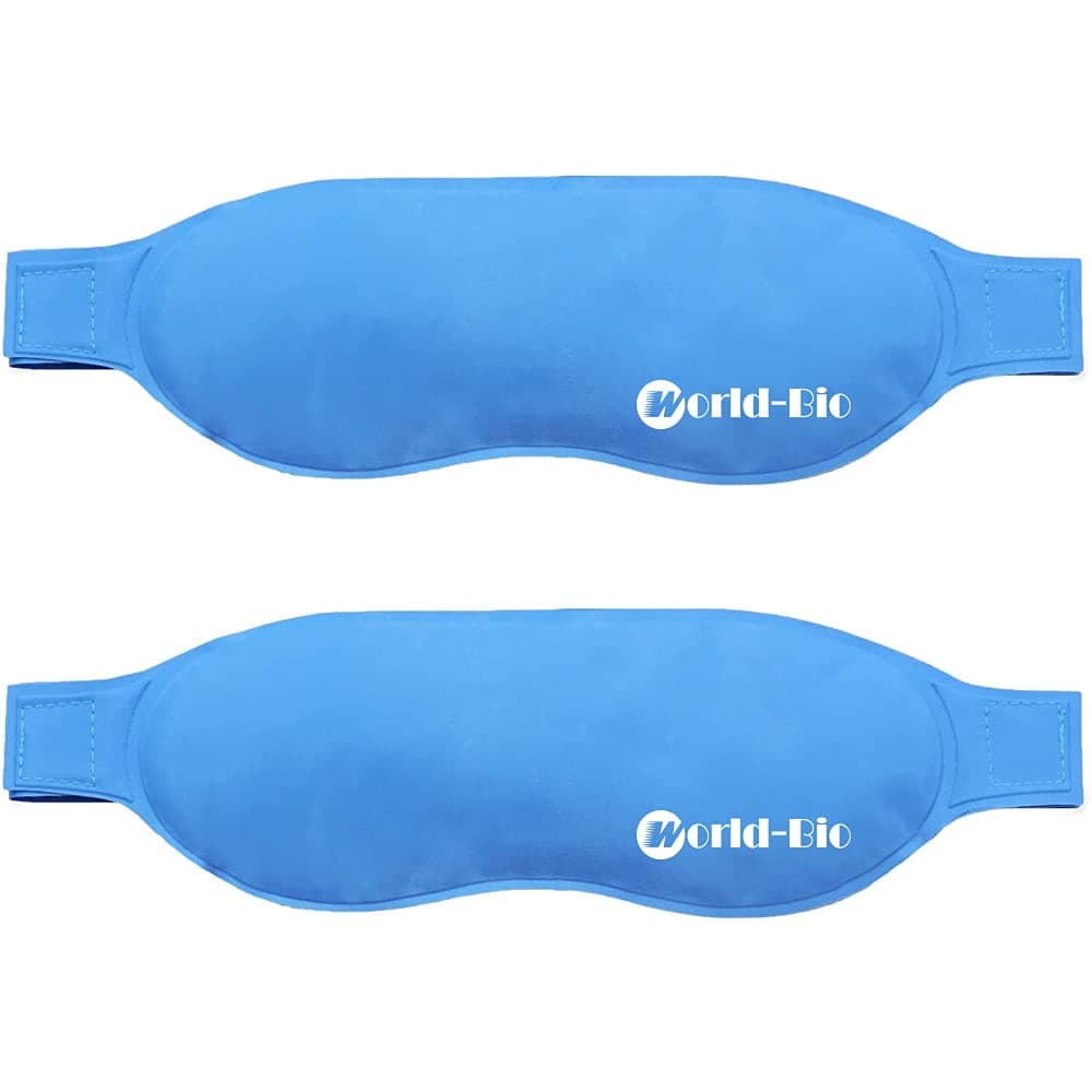 Gel Eye Mask Reusable Ice Pack, Cooling Eye Mask Hot Cold Compress for Puffy Dry Eyes, Migraine, Headache Relief, Alleviate Swollen Eyes, Dark Circles, Fatigue, Fever, Sinus, Tension - Blue