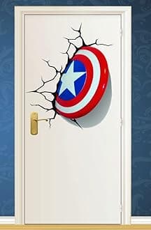 Marvel Legends Captain America Shield Door Wall Stickers for Living Room, Bedroom, Office Size - 33 Cm X 33 CM
