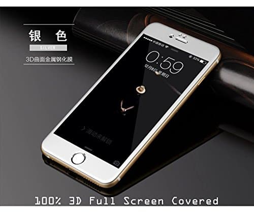 For iPhone 6 Colorful Screen Protector [Metal + Tempered Glass], NewPlus Full Front Hybrid Titanium Alloy Sticker Built-in Tempered Glass Body Sticker 2.5 Round Edge 9H Hardness Premium Tempered Glass Screen Protector For iPhone 6 4.7 inch - (Silver)