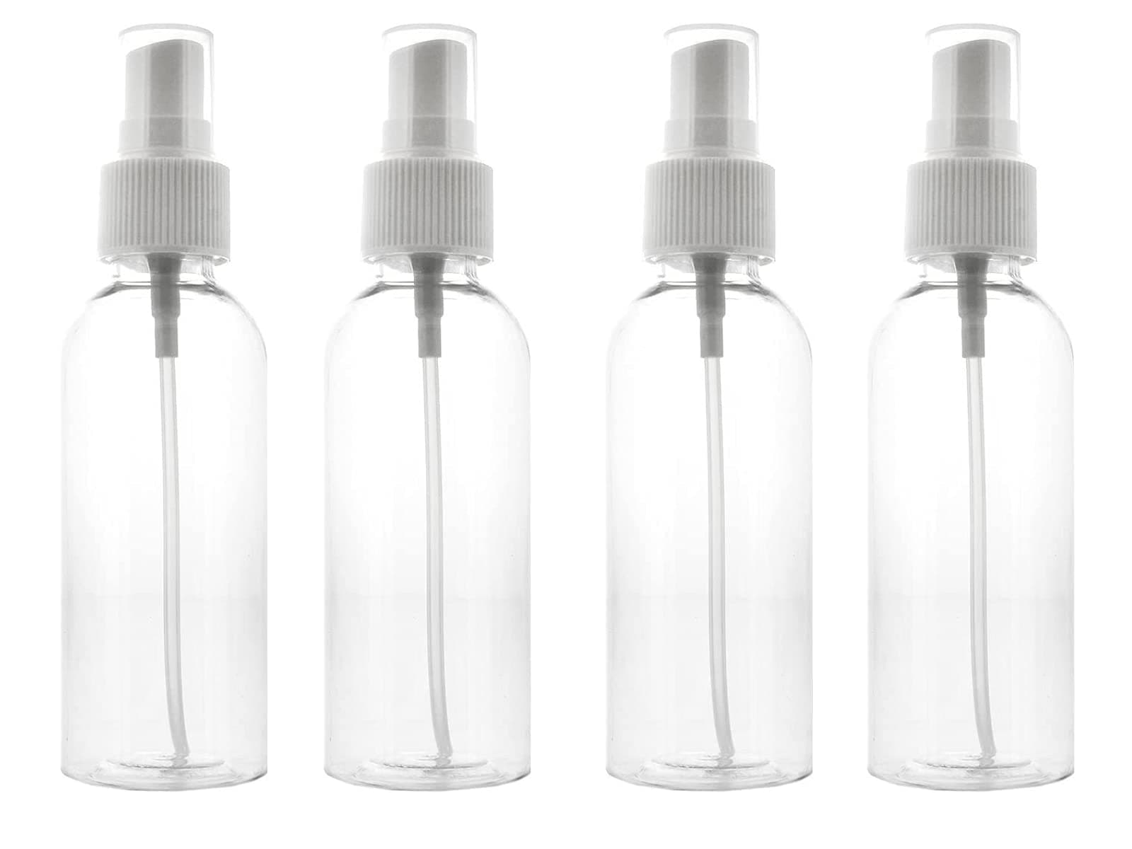 MorningVale Empty Plastic Mist Spray Bottle , 100ml (Pack of 5), Transparent