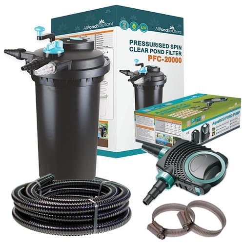 Pressurised Koi Fish Pond Filter Complete Kit with Pond Pump and UV Steriliser Light All in one - Ponds Up to 20000 litres - PFC-20000-KIT